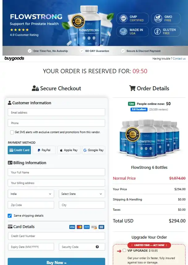 FlowStrong Secure Checkout Page